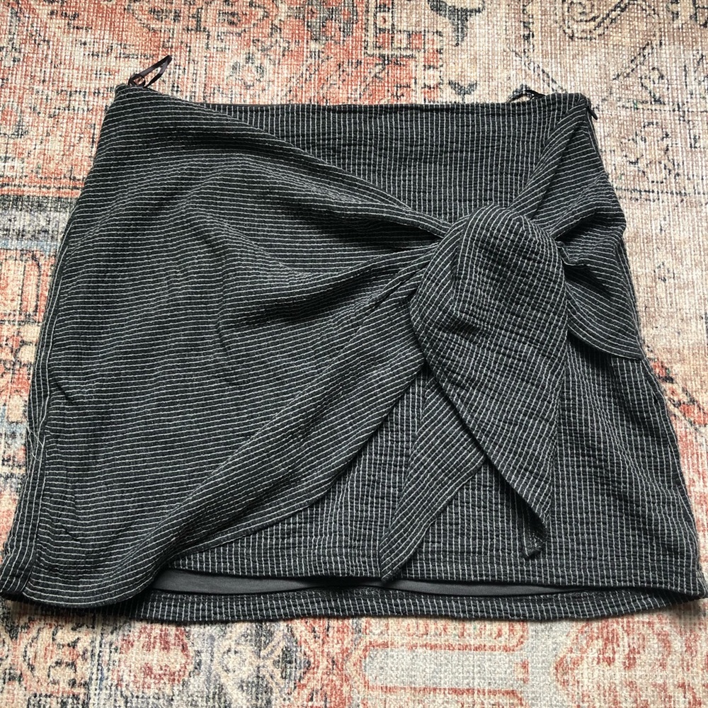 Grade&Gather Side Tie Stripe Mini Skirt